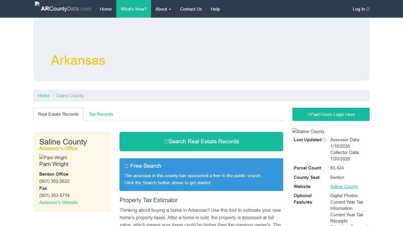 Saline County Arkansas - ARCountyData.com - ARCountyData.com